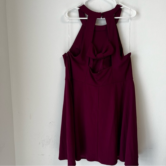 Speechless Halter Trendy Bow-Back A-Line Dress Magenta Fit & Flared Size 18 NWT - Picture 8 of 12